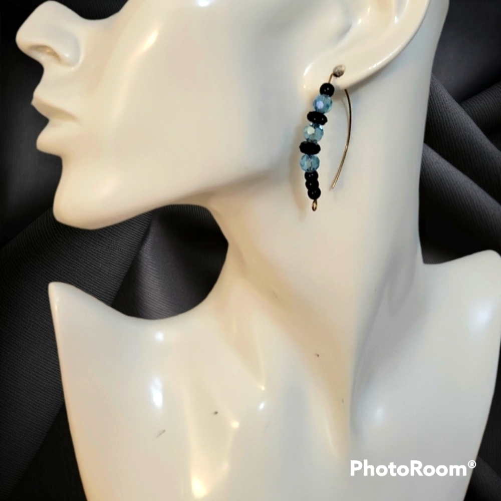 3/$25 Handmade Glass Beaded Hoop Earrings